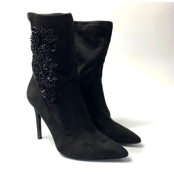 Women's Nina Dorella Pointed Toe Stiletto Heel Ankle Beaded Dress Boots 7 M - Picture 3 of 9